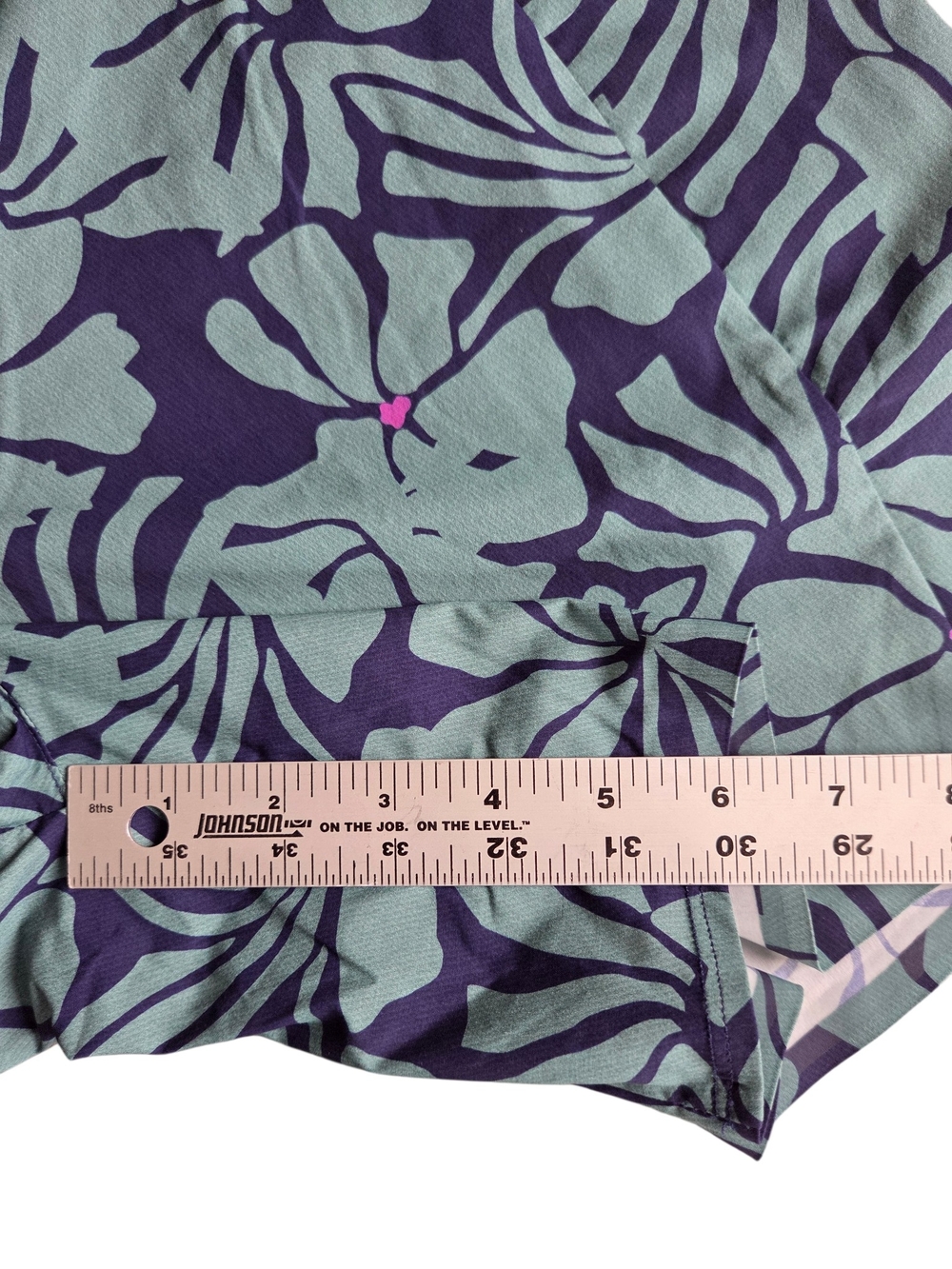 Title Nine Tropical Leaf Print Teal & Navy Board Shorts Large - Picture 3 of 7